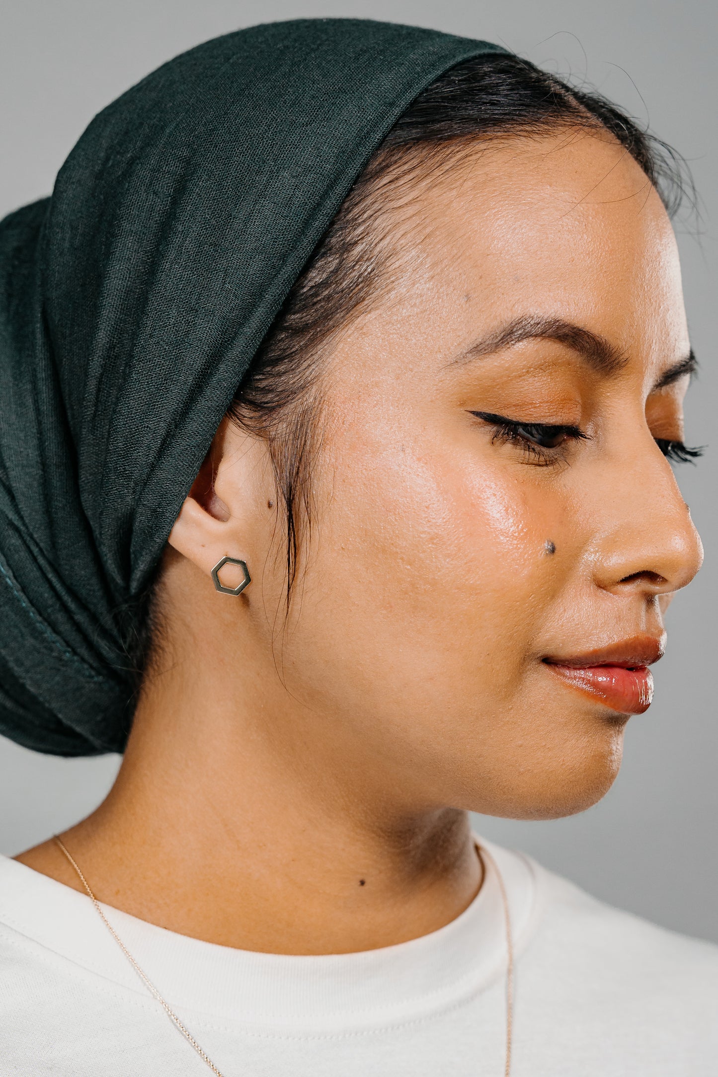 Hexagon Single Stud Earrings (Sample Sale)
