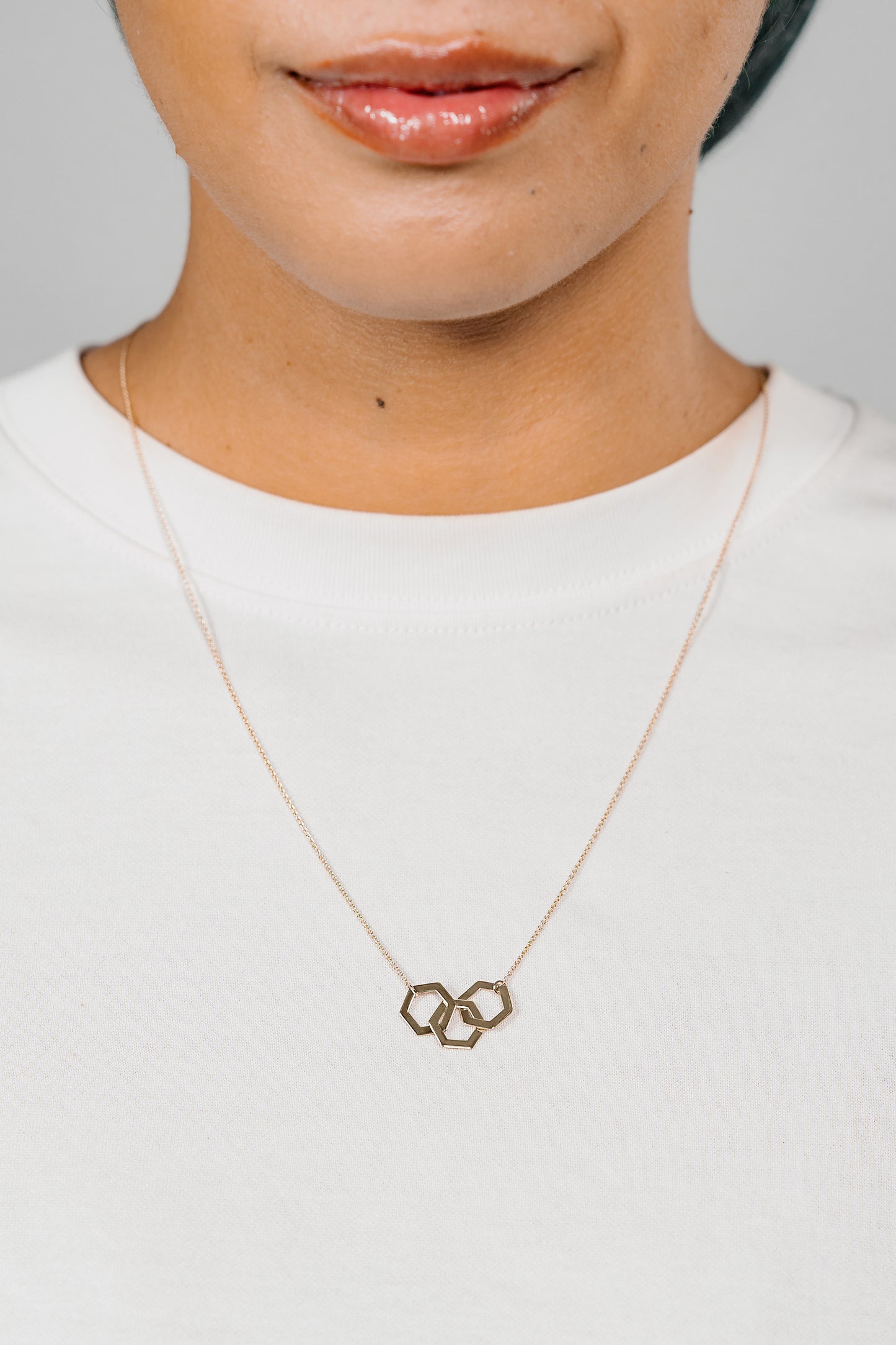 Hexagon Trio Necklace (Sample Sale)